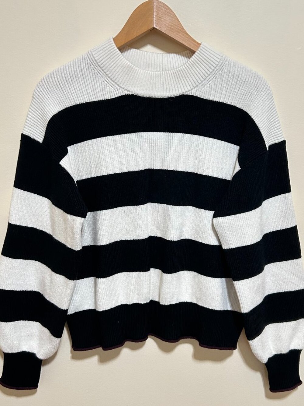 Scotch & Soda Crewneck Sweater Black & White Striped Size M